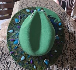 Green Embellished Women's Hat